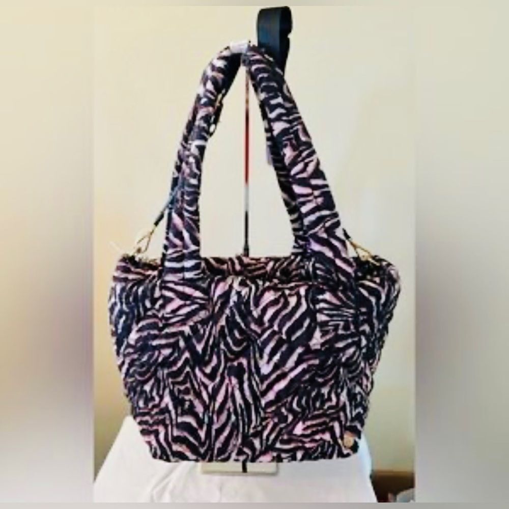 Jill & Ally Pink and Black Zebra Print Tote Bag; NWT